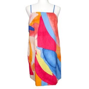 Banana Republic NWT Geometric Watercolor Linen Shift Dress M
